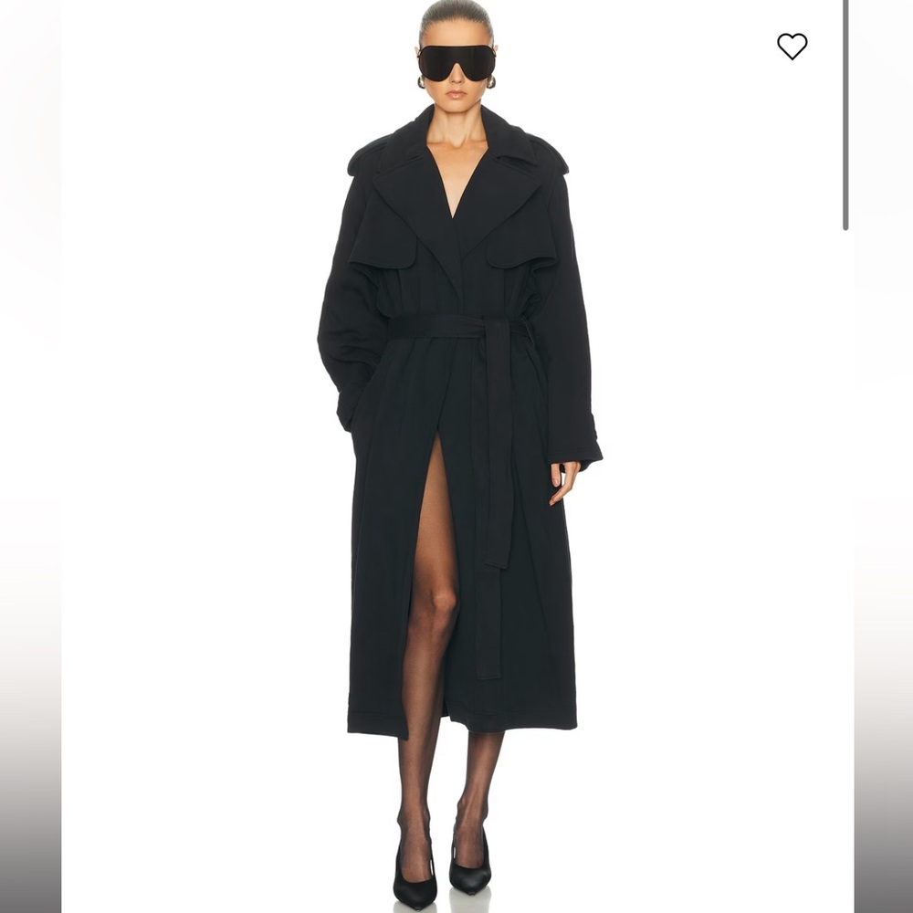 NEW SKIMS Sz M Medium Oversized Black Trench Coat Cotton Fleece fits also L,XL